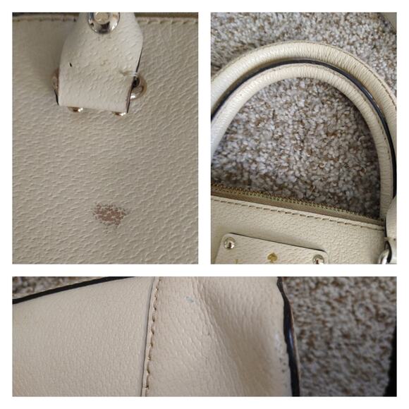Kate Spade Wellesley Rachelle Cream Leather Crossbody Satchel Bag - Picture 6 of 16